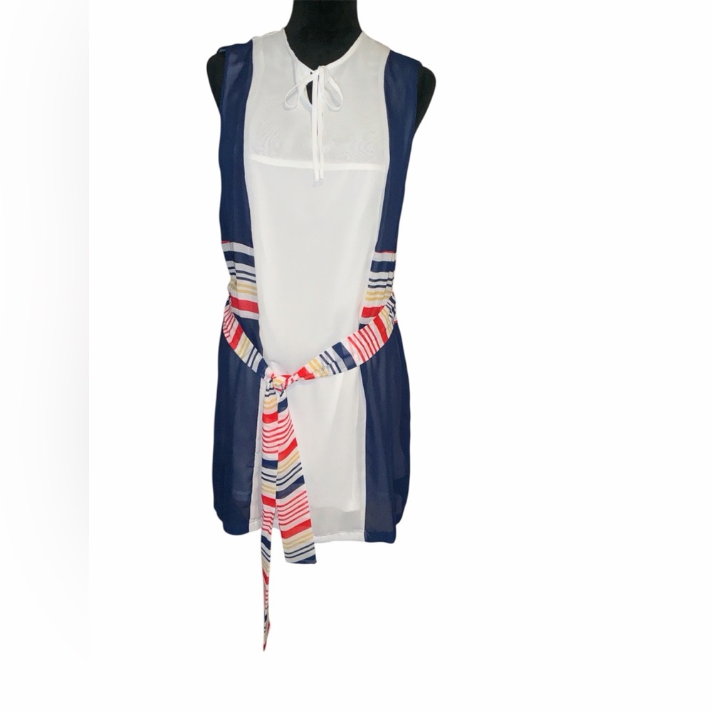 Charming Charlie Sleeveless Midi Dress With Matching Belt, Size Large, NWT